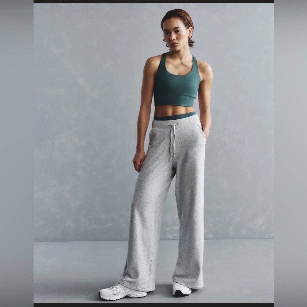 Quince Gray Wide-Leg Track Pants